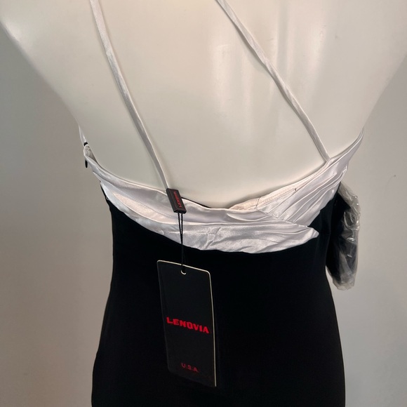 Black One Shoulder Long Formal Dress - Stretch - Picture 6 of 9